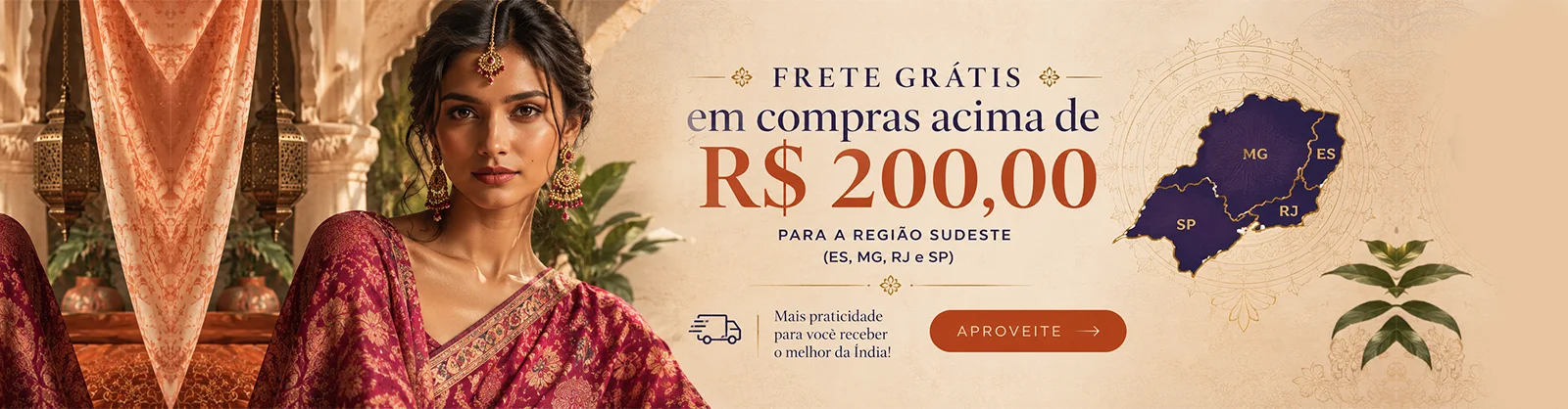 Frete grátis região sudeste compras acima R$200