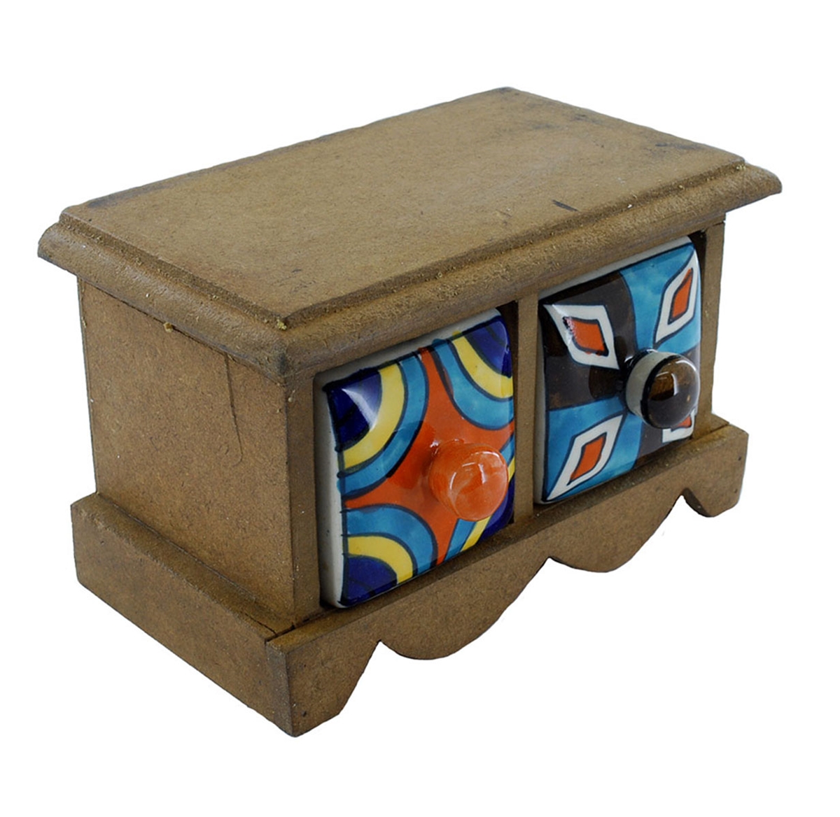 Armário Mini com 2 Gavetas de Cerâmica Pintada AR0126