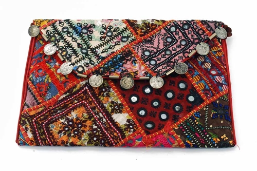gujrati mirror work bolsas