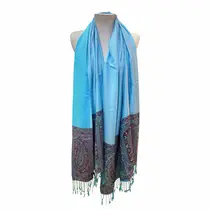 Echarpe Lisa de Viscose com Barrado Largo
