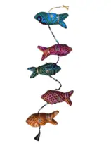 Móbile 5  Peixes Tecido Colorido