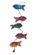 Móbile 5  Peixes Tecido Colorido