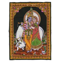 Painel Bordado com Divindades Hindus