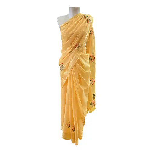 Saree Transparente Fios Laminados