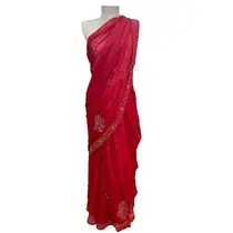 Saree Transparente Fios Laminados