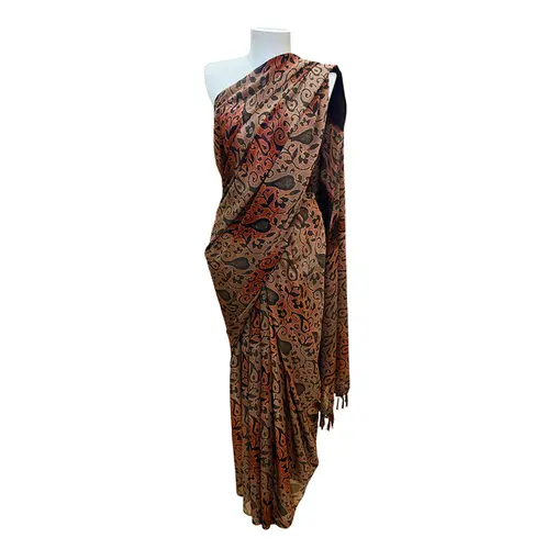 Saree Poliéster Folhas ou Flores