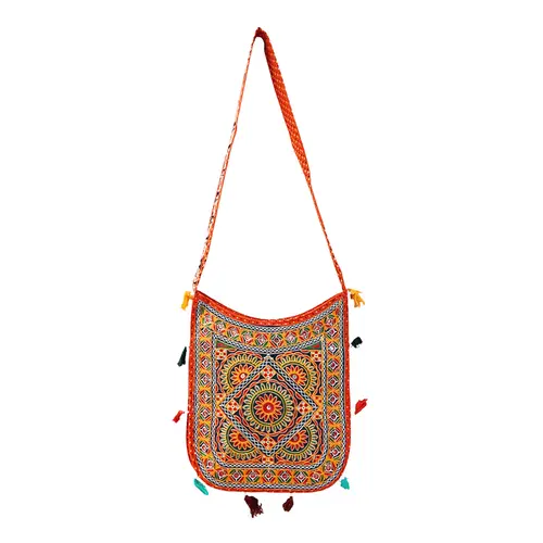 Bolsa Tiracolo Bordada com Espelhinhos