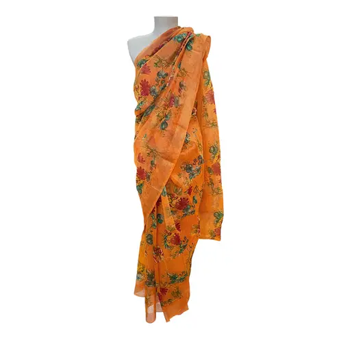 Saree Sintético Estampa Floral
