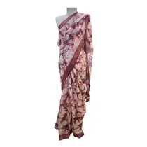 Saree Sintético Estampa Elegante