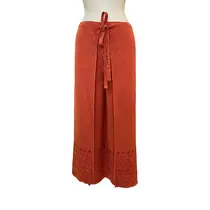 Calça Bordada Transpassada Stone Washed
