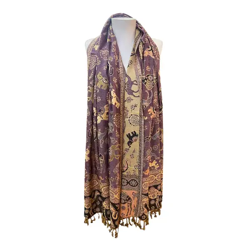 Echarpe Estampas Elefantes Camelos