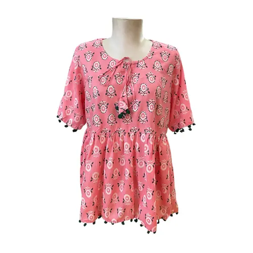 Batinha Estampada com Pompons
