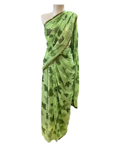 Sarees  Verdes em  Chiffon