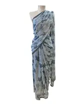 Sarees  Cinza Azulados em  Chiffon