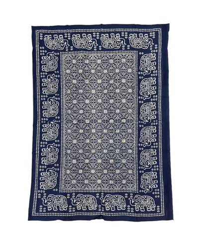 Colcha Solteiro 100% Algodão Azul e Branco