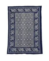 Colcha Solteiro 100% Algodão Azul e Branco