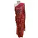 Saree Chiffon Estampas Variadas em Tons de Vermelho