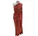 Saree Chiffon Estampas Variadas em Tons de Vermelho