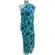 Saree Chiffon Em Tons de Azul Tiffany