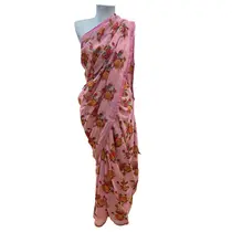 Saree Estampa Floral Cores Variadas