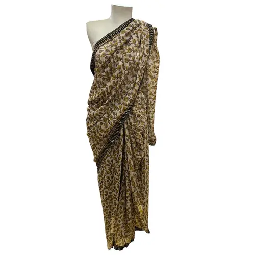 Saree Estampado Poliester Tons Neutros